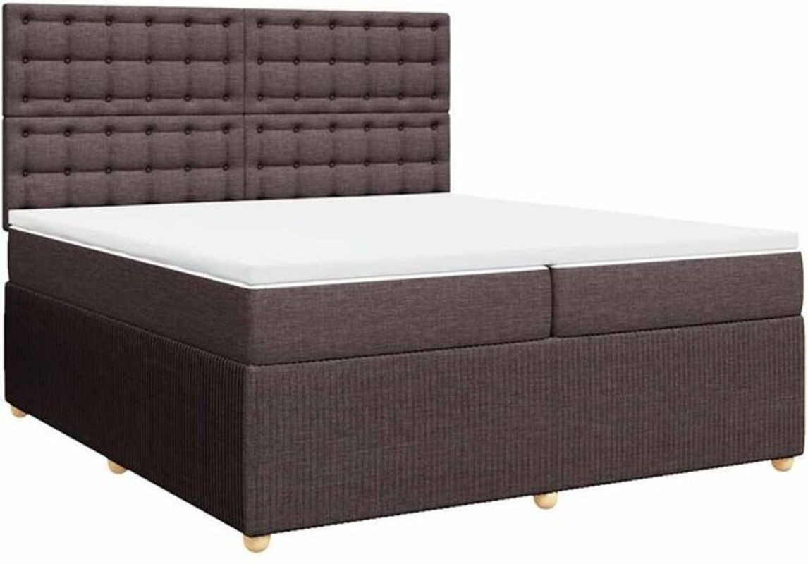 Vidaxl Boxspringbett mit Matratze in Braun aus Stoff, B/T/H: 200 x 200 x 140,5 cm - Bild 1