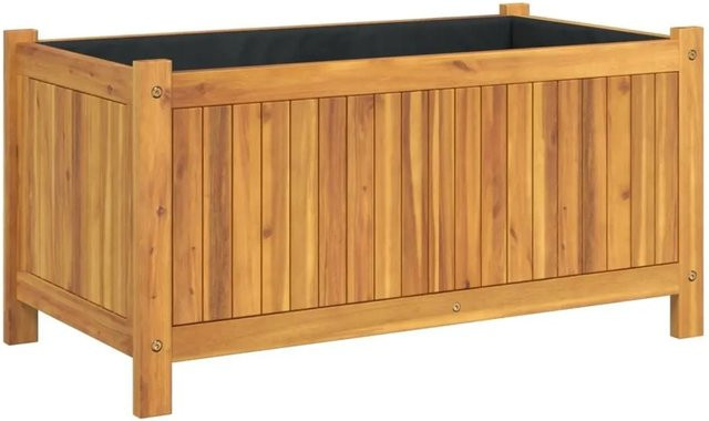 vidaXL Pflanzkübel mit Einlage aus Akazien-Massivholz, braun, B/T/H: 80 x 42 x 40 cm - Bild 1