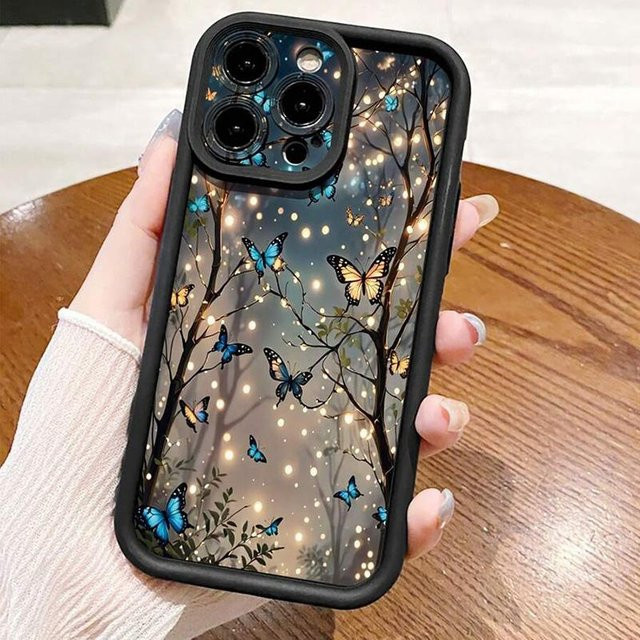 Handyhülle mit Schmetterlingsdesign für Xiaomi Redmi Note Serie, leuchtet im Dunkeln, Multicolor - Bild 1