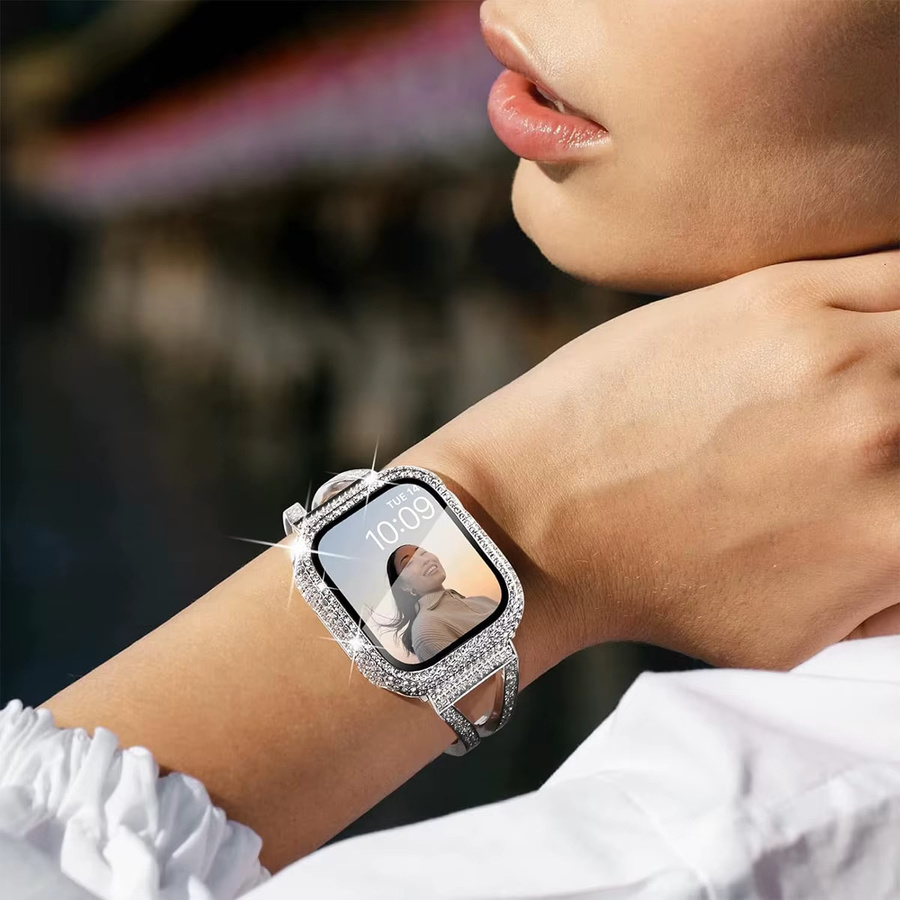 BUSKOZ Schutzhülle für Apple Watch, Glas, Silikon, Kristall, blue, Unisex - Bild 5