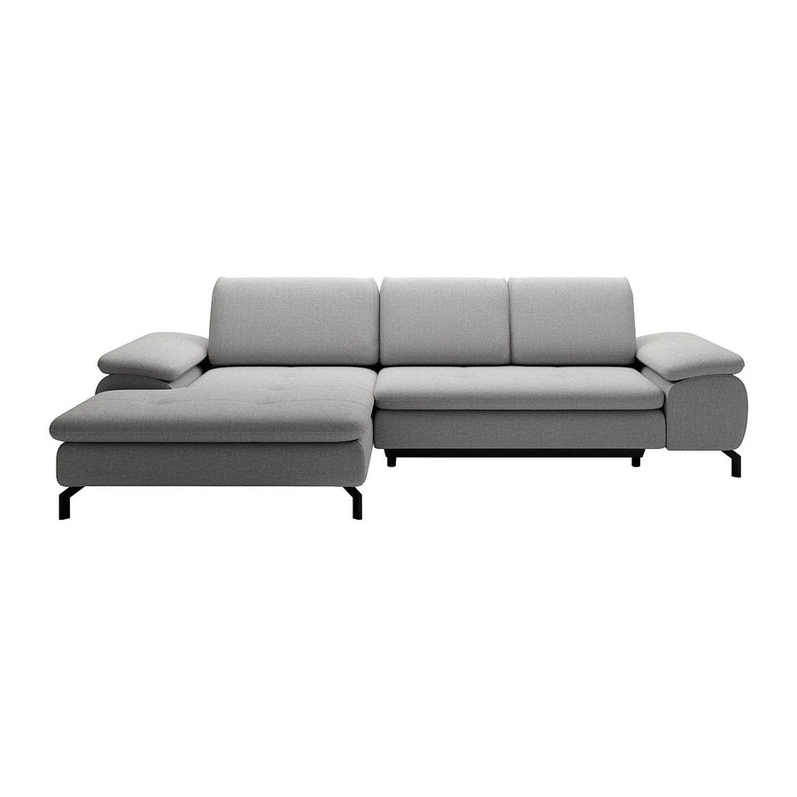 Vente-unique Schlafsofa Archibald in Grau mit L-Form und Strukturstoff - Bild 2