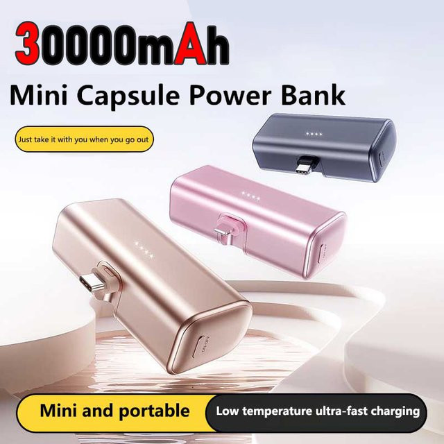 Xiaomi Mini Kapsel Wireless Power Bank mit 30000 mAh in Grau für iPhone und Samsung - Bild 1