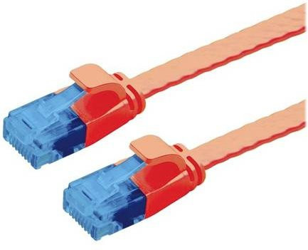 VALUE Patchkabel Kat.6A UTP extra-flach rot, Länge: 2 m - Bild 1