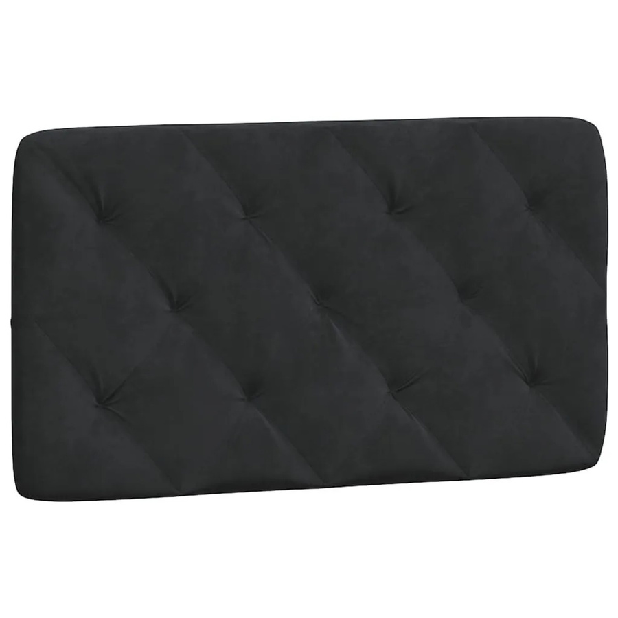 vidaXL Kopfteil-Kissen in Schwarz aus Samt mit Rauten-Heftung, Breite: 80 cm, Höhe: 48 cm, Tiefe: 6 cm - Bild 2
