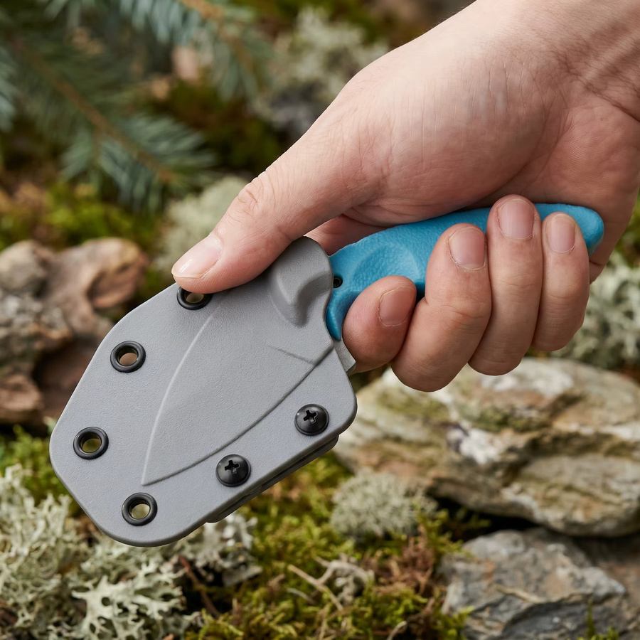 HUANGFU Outdoor-Messer aus Stahl in Blau, leichtes und robustes Schneidwerkzeug für Camping und Reisen - Bild 4