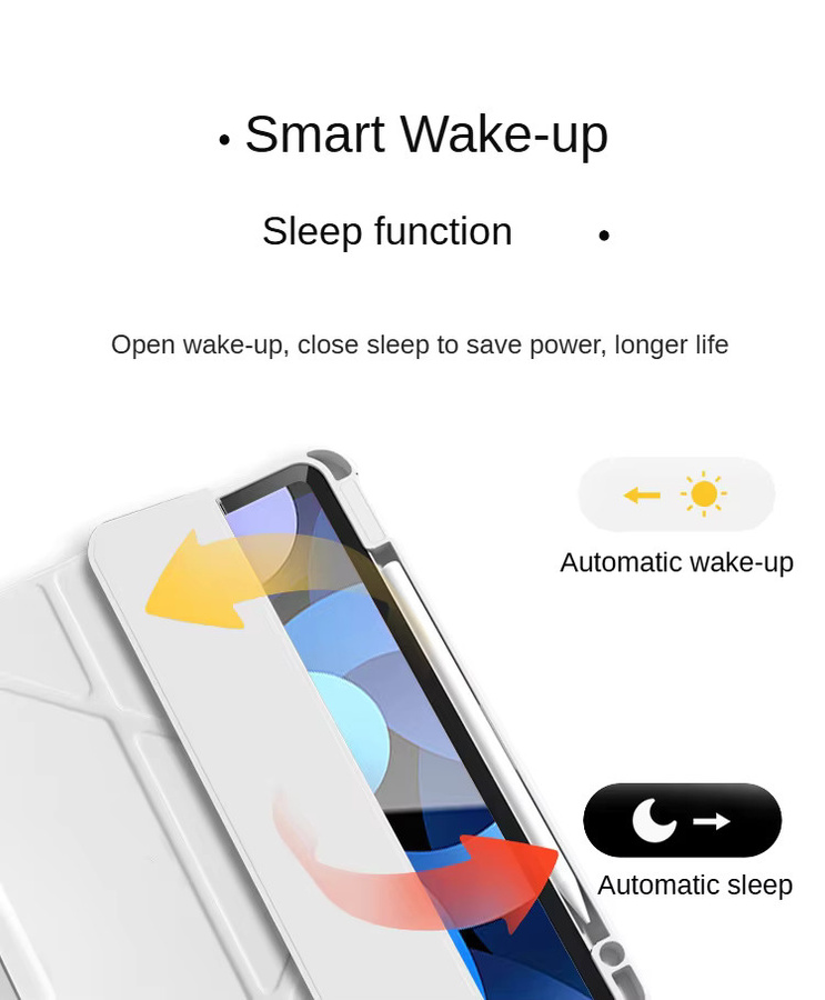 ZNOVAY Tablet-Hülle für iPad 11. Generation 2025 mit Stifthalter und Auto-Wake & Sleep-Funktion, Farbe: Schwarz - Bild 2