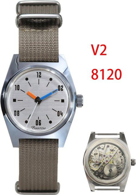 HEIMDALLR Analoguhr, Handaufzug, 36 mm, Textil/NATO, Herren, Silber - Bild 1