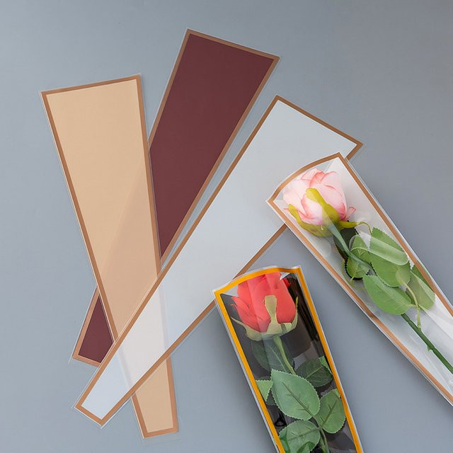 50 Stück transparente Zellophan-Einzelrosen-Ärmel als Blumenverpackungsbeutel für deinen Blumenstrauß und Valentinstag-Zubehör - Bild 1
