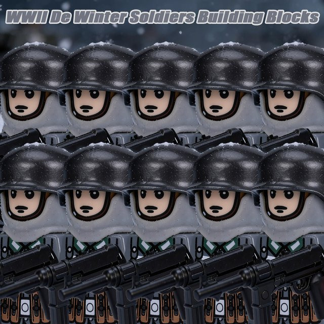 BRICKPANDA MOC WW2 Militär Winter-Schal Soldaten, Bausteine Spielzeug - Bild 1