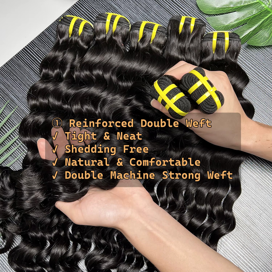 Aphrodite Loose Deep Wave Echthaar Haarverlängerungen, Unisex - Bild 3