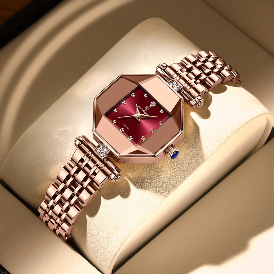 Poedagar Armbanduhr Edelstahl, Quarz, Roségold, Damen - Bild 3