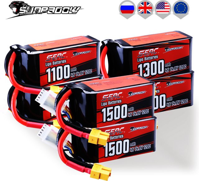 Sunpadow Lipo-Akku, 2-teiliges Set, mit XT60-Stecker - Bild 1