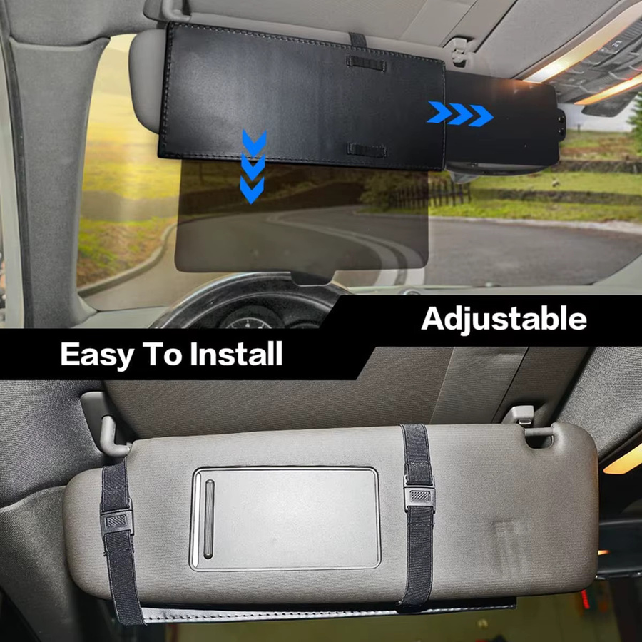 Everso Auto Visier Extender Anti-Glare, verstellbare Sonnenblende Verlängerung für das Auto, Schwarz - Bild 3