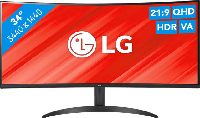 LG UltraWide Curved-LED-Monitor 34WR50QK-B, 34 Zoll, Black, UWQHD, 100 Hz, VA-Panel - Bild 1