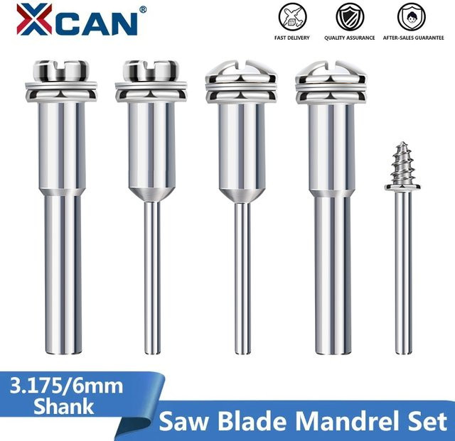 XCAN 5 Stück Polierscheibenhalter und Trennscheibenhalter Set in Silber mit 3,17 mm und 6 mm Schaft für Dremel-Rotationswerkzeuge - Bild 1