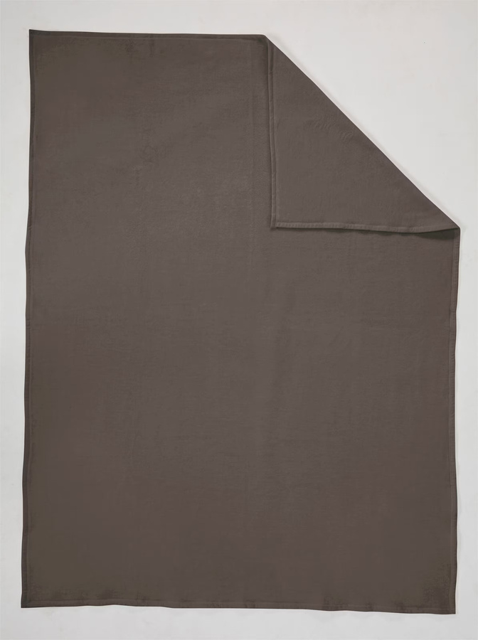 Wohndecke Biederlack in Braun aus Baumwolle und Fleece, Breite: 150 cm - Bild 2