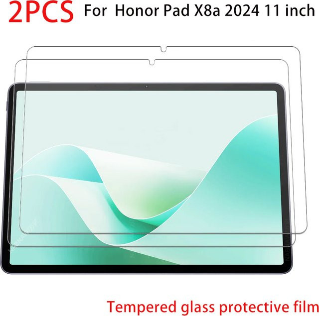 2 Stück Honor Pad X8a 2024 und X9 HD Schutzfolien aus gehärtetem Glas, transparent - Bild 1