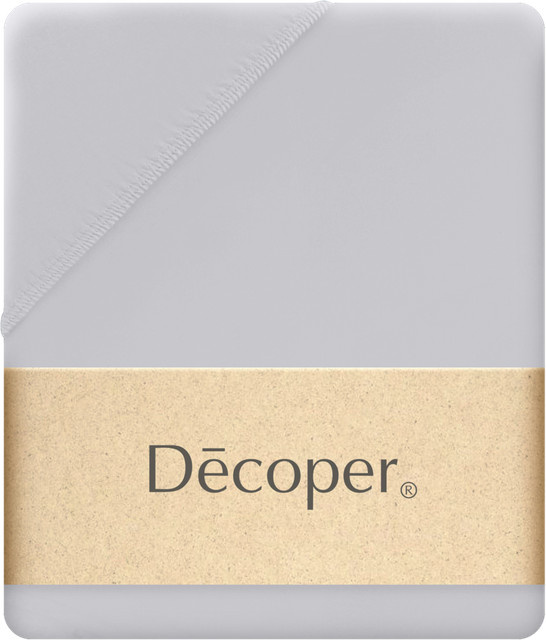 Decoper Mako-Feinjersey Spannbettlaken aus 100% Baumwolle, hellgrau, B: 90 cm, L: 200 cm - Bild 1