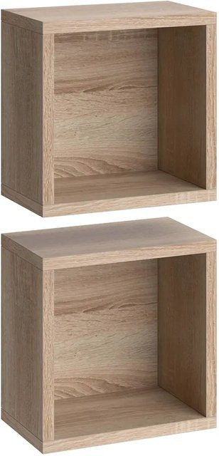 Vicco Badregal Senyo Wandregal 2er Set in Eiche Sonoma, skandinavischer Stil, B/T/H: 25 x 25 x 15 cm - Bild 1