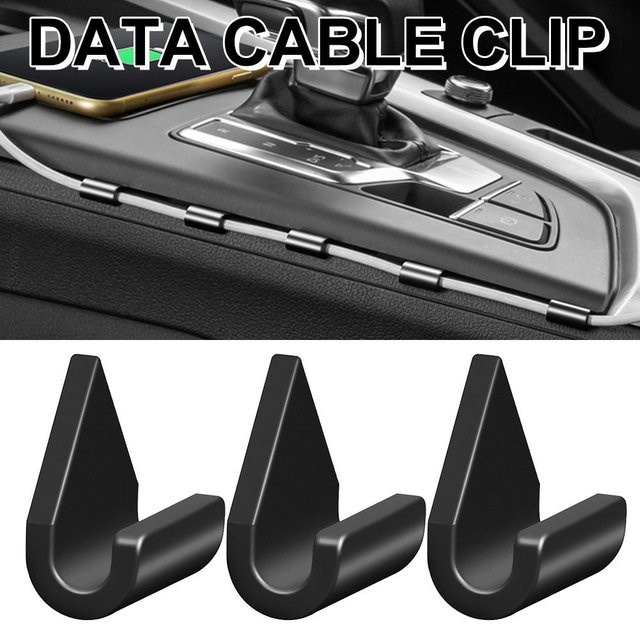 Multifunktionaler Auto-Kabel-Befestigungsclip in Schwarz zur Kabelorganisation für Navigationsgeräte und Datenkabel mit selbstklebender Fixierung - Bild 1