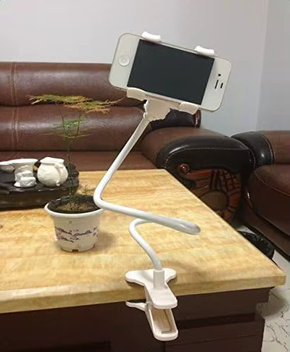 GOT-TOG Handyhalter Smartphone-Ständer mit 360-Grad-Drehung und flexiblem, winkelverstellbarem Arm, rutschfest, in Schwarz oder Weiß - Bild 4