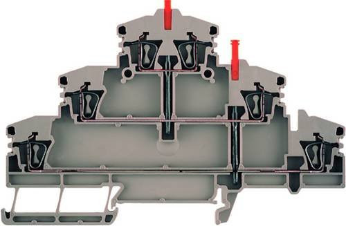 Weidmüller Durchgangsklemme ZDLD 2.5-2VN in Beige und Grau aus Kunststoff, Breite: 20,0 mm, Tiefe: 6,9 mm, Höhe: 11,05 mm - Bild 1