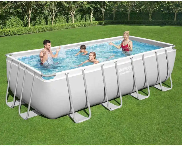 Bestway Power Steel Rechteckiger Outdoor-Pool mit Stahlrahmen B/T/H: 488 x 244 x 122 cm - Bild 1