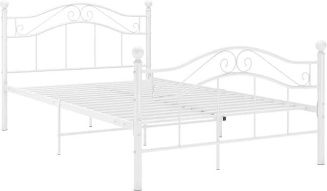 vidaXL Bettrahmen aus Metall in Weiß, B/T/H: 120 x 200 x 127 x 209 cm - Bild 1