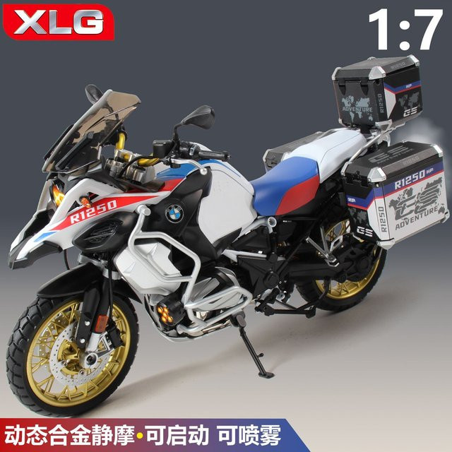 MAKEDA R1250GS Motorradmodell, 1:7, Metall, Blau, Weiß - Bild 1