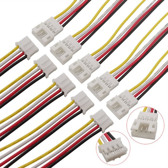 JST PH 2,0mm Pitch 4 Pin Stecker Weiblich mit 20cm Kabel in Weiß - Bild 1
