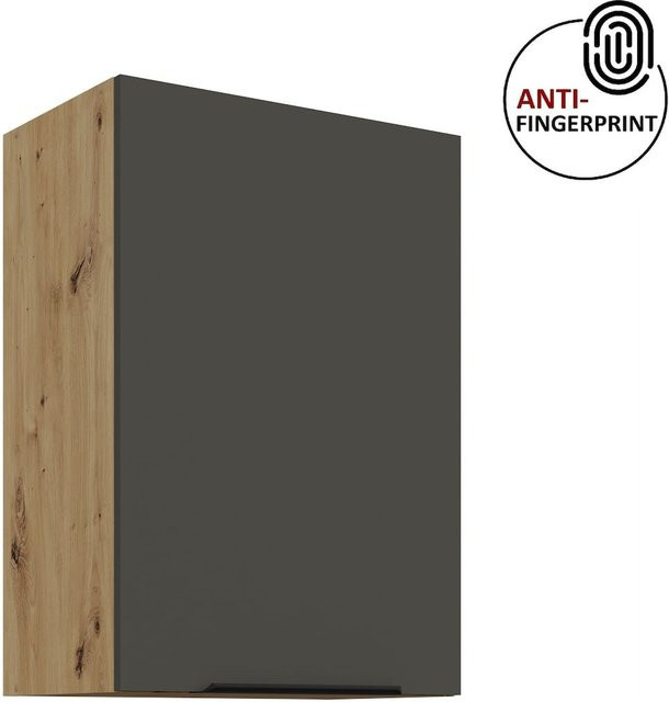 Küchen Hängeschrank ARIA in Graphite matt mit Einlegeböden und Flügeltüren, Breite: 50 cm, Höhe: 72 cm, Tiefe: 1 cm - Bild 1