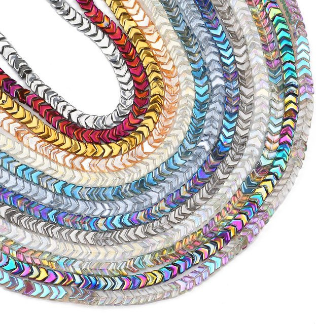 wlyees Schmuckperlen, Kristallglas, V-förmig, Mehrfarbig, 6mm, Unisex - Bild 1