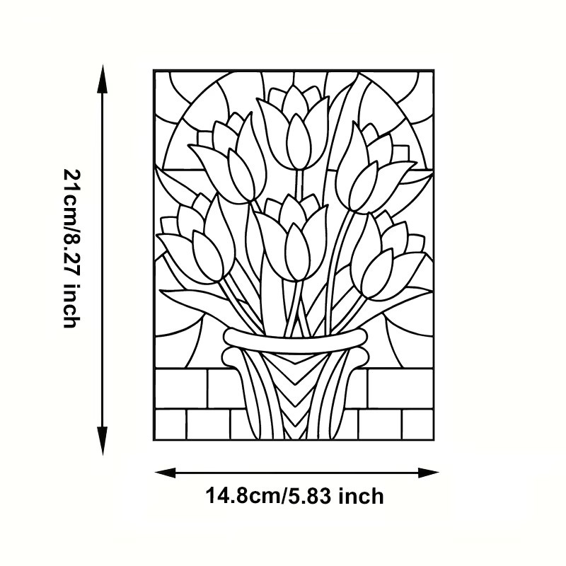 20 Blatt Buntglas-Mosaik Malbuch-Papier für Erwachsene im Format A5 - Bild 2