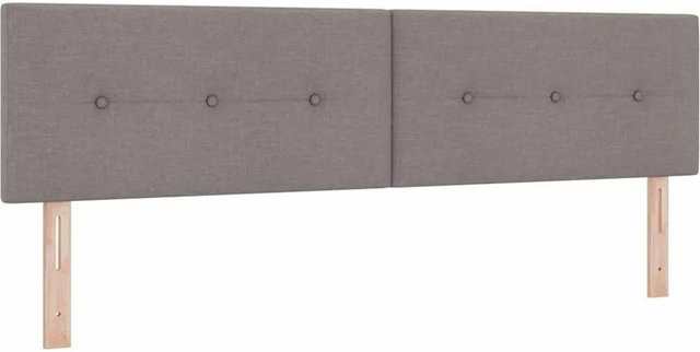 vidaXL LED Kopfteil mit integrierten LED-Lichtleisten aus Polyester in Taupe, Breite: 180 cm - Bild 1