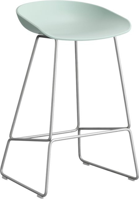 HAY About A Stool AAS 38 Hocker in Grün mit Stahlgestell und Polypropylen-Sitzschale - Bild 1