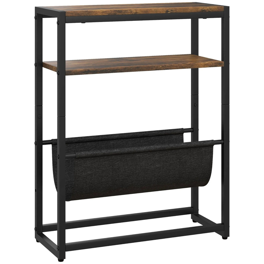 HOMCOM Beistelltisch im Industrial-Chic aus Holzwerkstoff und Stahl, Braun, B: 43 cm, T: 18 cm, H: 56 cm - Bild 2