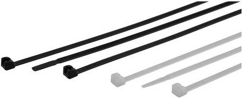 HELU Kabelbinder mit Stahlzunge transparent 186 mm Breite: 4,5 mm, 1000 Stück - Bild 1