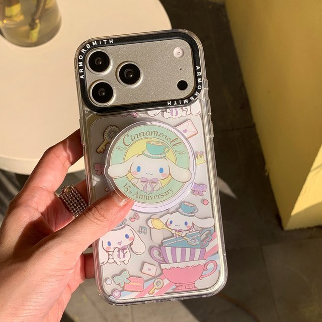 Sanrio Cinnamoroll Handyhülle mit magnetischer Halterung und kabellosem Laden für iPhone 11 bis iPhone 17 Pro Max - Bild 1