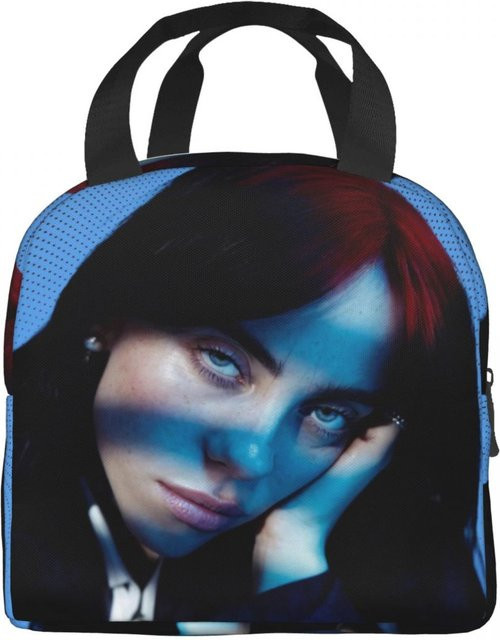 Isolierte Lunchtasche Billie Eilish Design von Fancy Style Studio, Tragbare Thermokühltasche für Reisen, Mehrfarbig - Bild 1