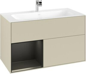 V&B Waschtischunterschrank Finion rechts, Silk Grey Matt Lacquer, B: 59,1 cm, T: 49,8 cm, H: 59,1 cm - Bild 1