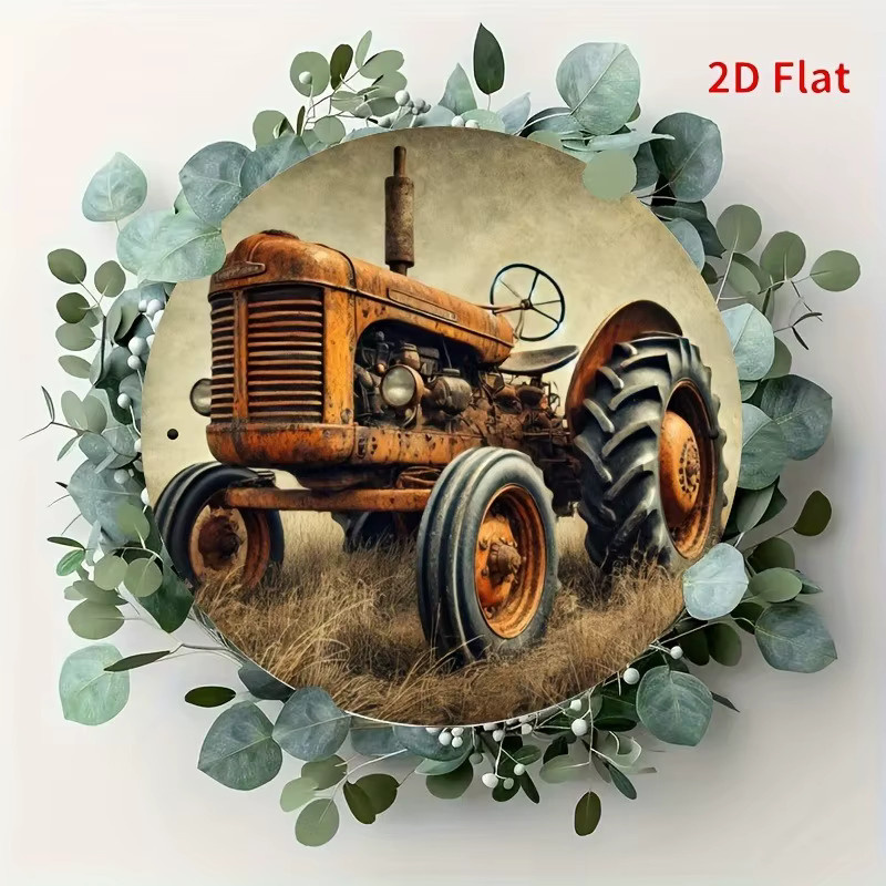 Rundes Typenschild aus Zinnmetall im Retro-LKW-Design von Potdemiel zur Wanddekoration im Landhausstil - Bild 4