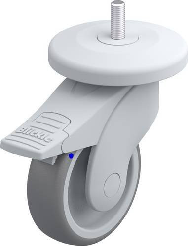 Blickle Lenkrolle mit Feststeller in Silber und Grau, Rad-Durchmesser: 100 mm, Tragfähigkeit: 100 kg - Bild 1