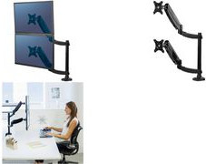 Fellowes Platinum Monitor Arm für 2 Monitore bis 27 Zoll, Schwarz, Tischmontage - Bild 1
