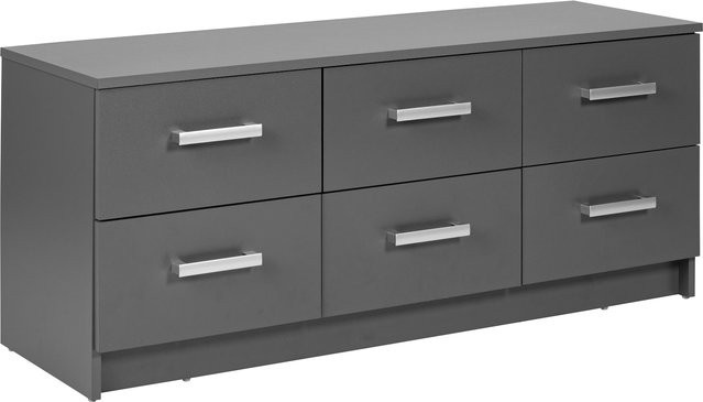 Inter Link Kommode Elenzio Lowboard mit 6 Schubladen in Grau und Anthrazit, B/H/T: 121,8 x 50,8 x 40 cm - Bild 1