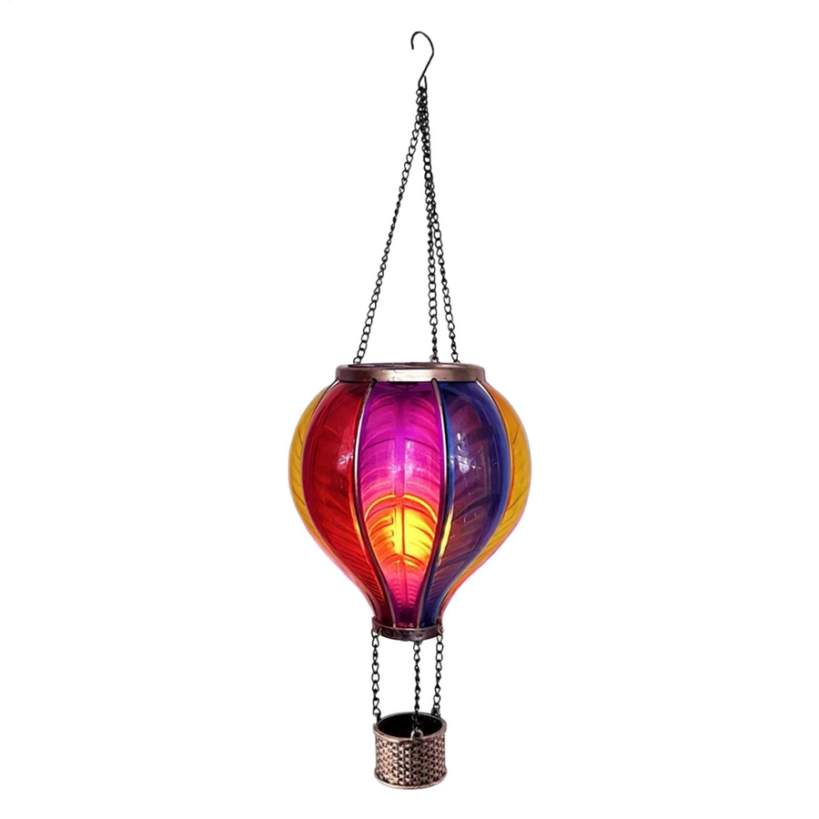 Wasserdichte Solar-Heißluftballon-Laterne aus Metall in Multicolour für Garten, Terrasse und Balkon im Boho-Stil - Bild 5