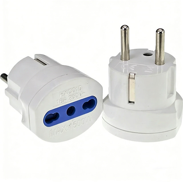 Bolantedz Stromwandler Italien zu EU Steckeradapter Typ-F Schuko Reiseadapter in Weiß - Bild 1
