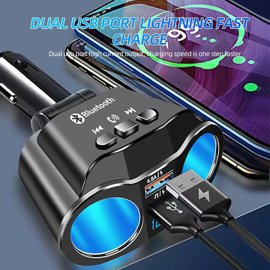 kebidumei Bluetooth FM-Transmitter Auto-Ladegerät mit Dual-USB-Aufladung und Spannungsanzeige in Schwarz - Bild 5