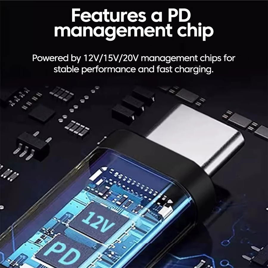 Elough USB-C auf DC 5,5mm Verbindungskabel für Schnellladung, 3A Stromkabel in Schwarz - Bild 5