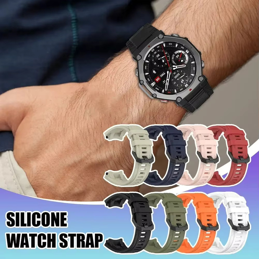 Uhrenarmband Silikon, Schwarz, Unisex, für Amazfit T-Rex 3 - Bild 4