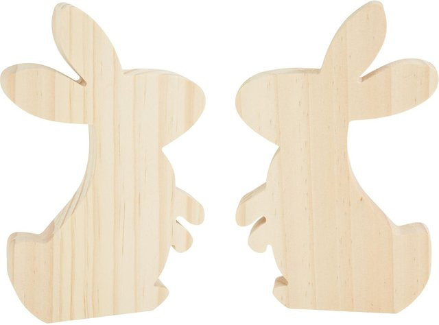 VBS Holz-Hasen aus Kiefernholz in Beige zur Osterdekoration und Frühlingsdekoration - Bild 1